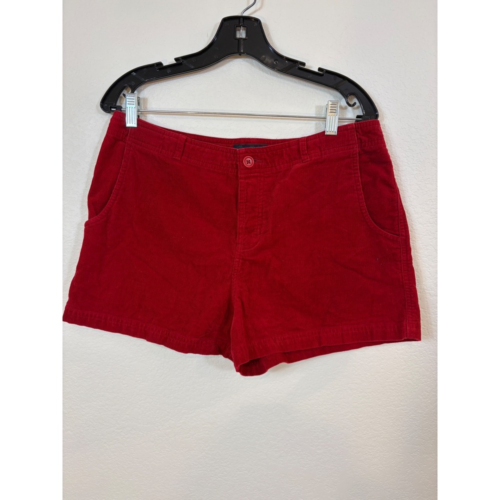 Vtg 90s Ralph Lauren Corduroy Shorts Womens 12 Red Button Fly Preppy Coastal